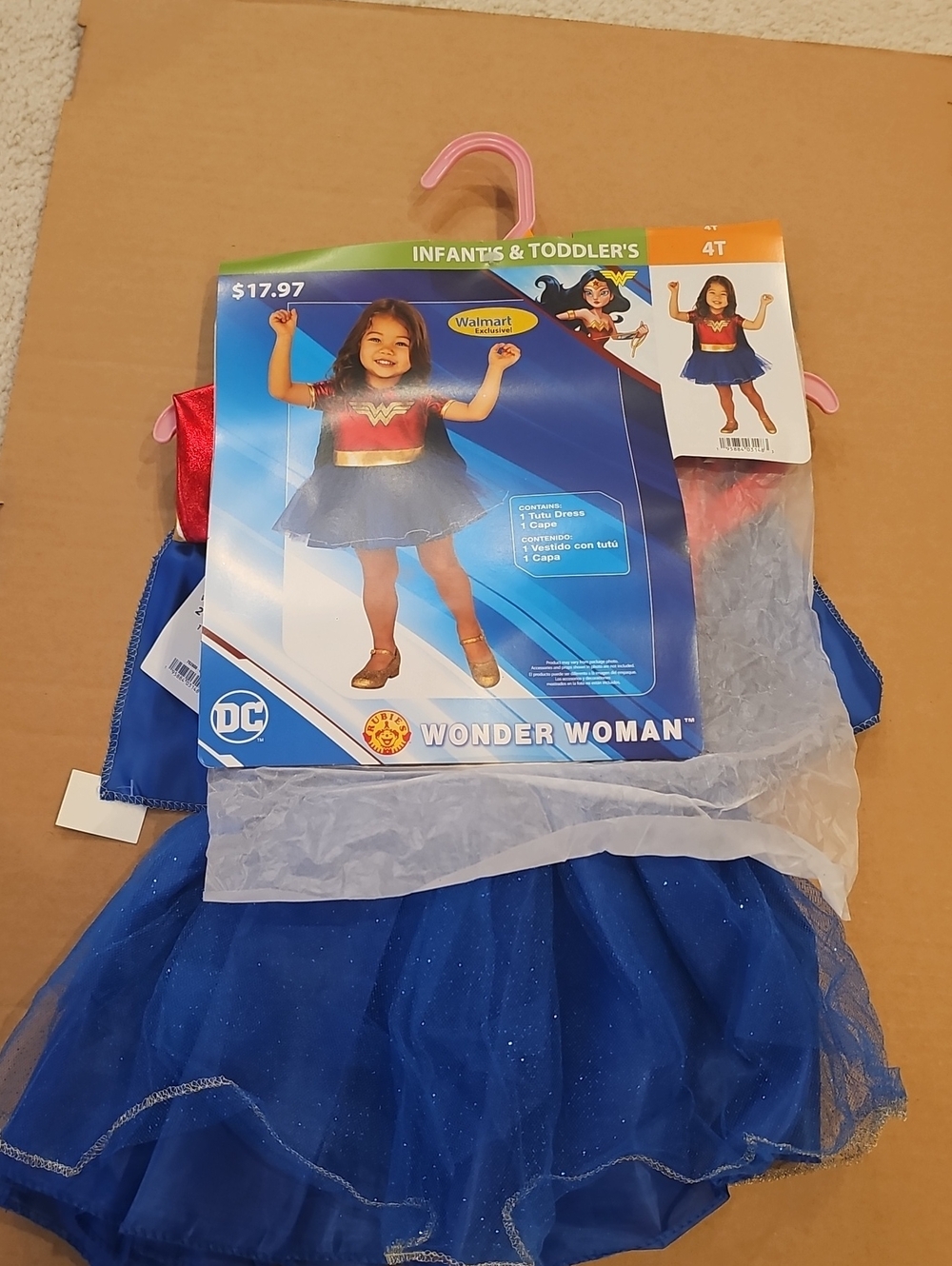 Rubie's Wonder Woman Toddler Dress Costume - Blue with Red & Gold Accents